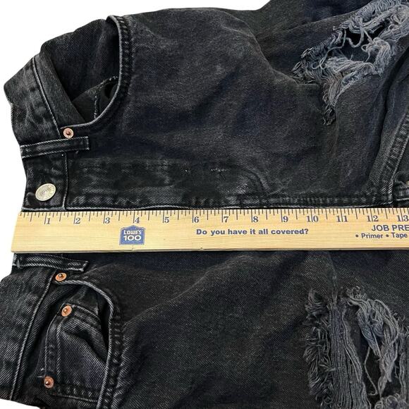 Urban Outfitters BDG High Rise Baggy Jeans Size 28 Distressed Ripped Black - Picture 8 of 11
